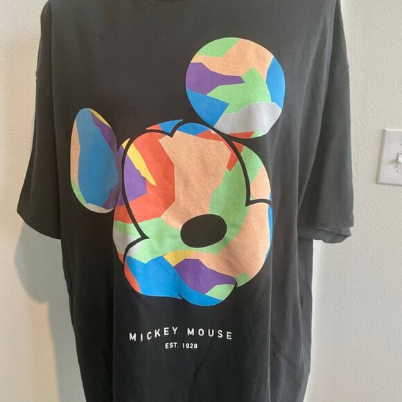 NEFF DISNEY BLACK T-SHIRT COLORFUL MICKEY MOUSE HEAD SIZE XXL KAWAII EMO - Picture 14 of 16